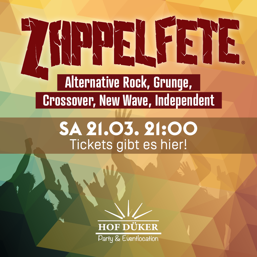 Plakat für die Zappelfete