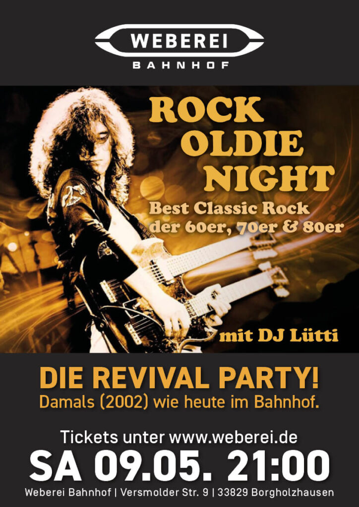 Plakat zur Rock Oldie Night Revival Party